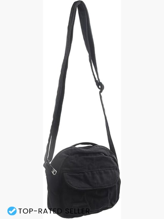 Handbags - Canvas Crossbody Bag Small Cute Purse Mini Shoulder Bag Zipper Closure